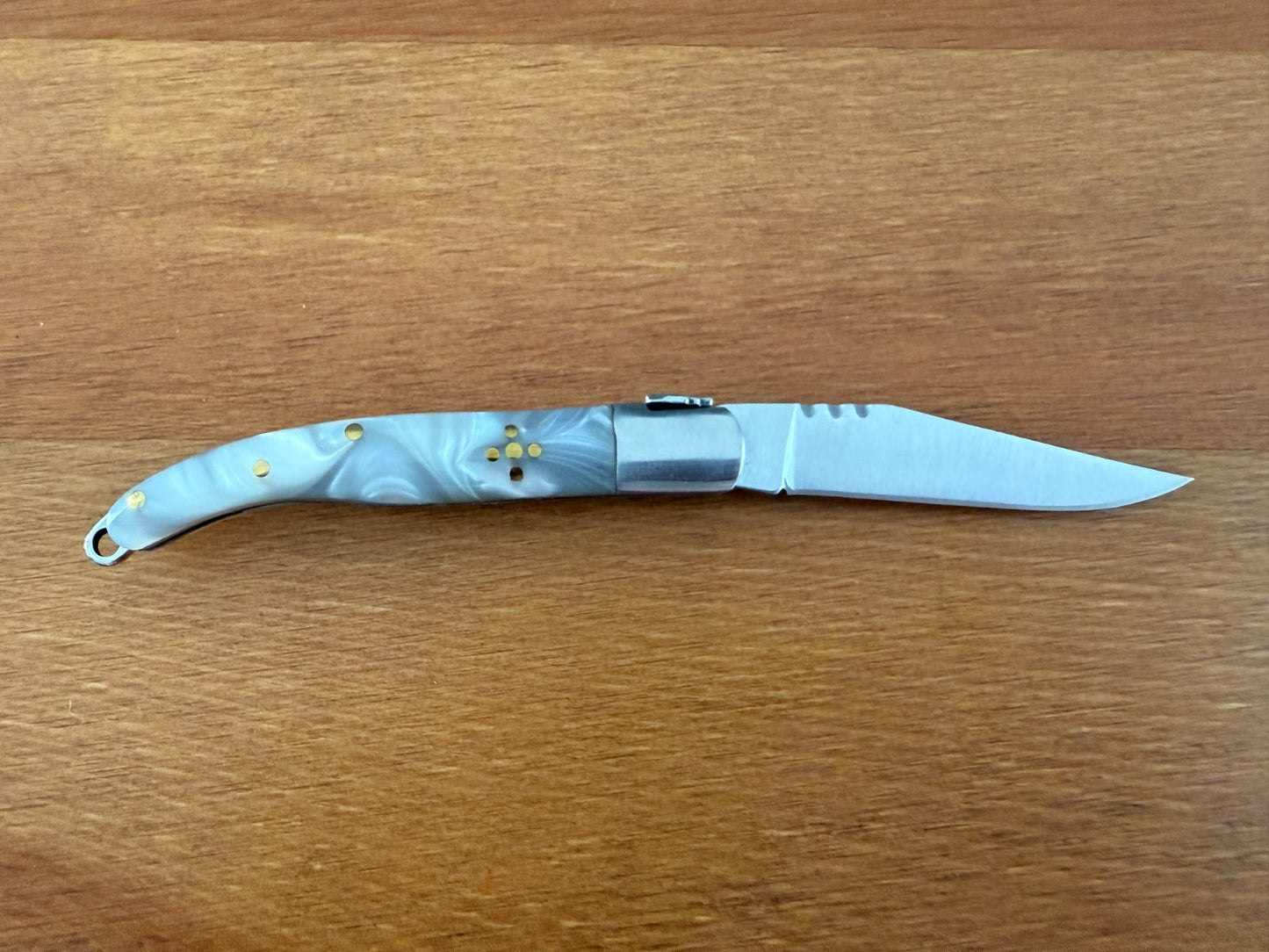 2.4” Stainless Steel Blade Navaja Laguiole Inox Nacre/Mother of Pearl Imitation