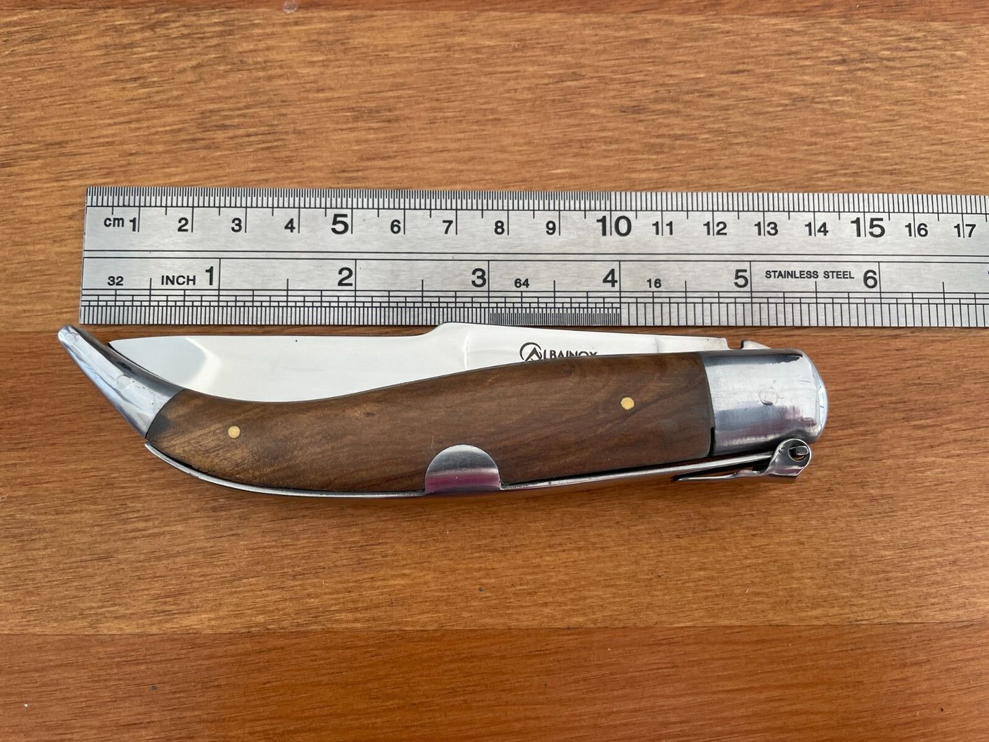 4.2" Spanish Navaja Teja Albacete Pocket Knife Olivo Wood Scales