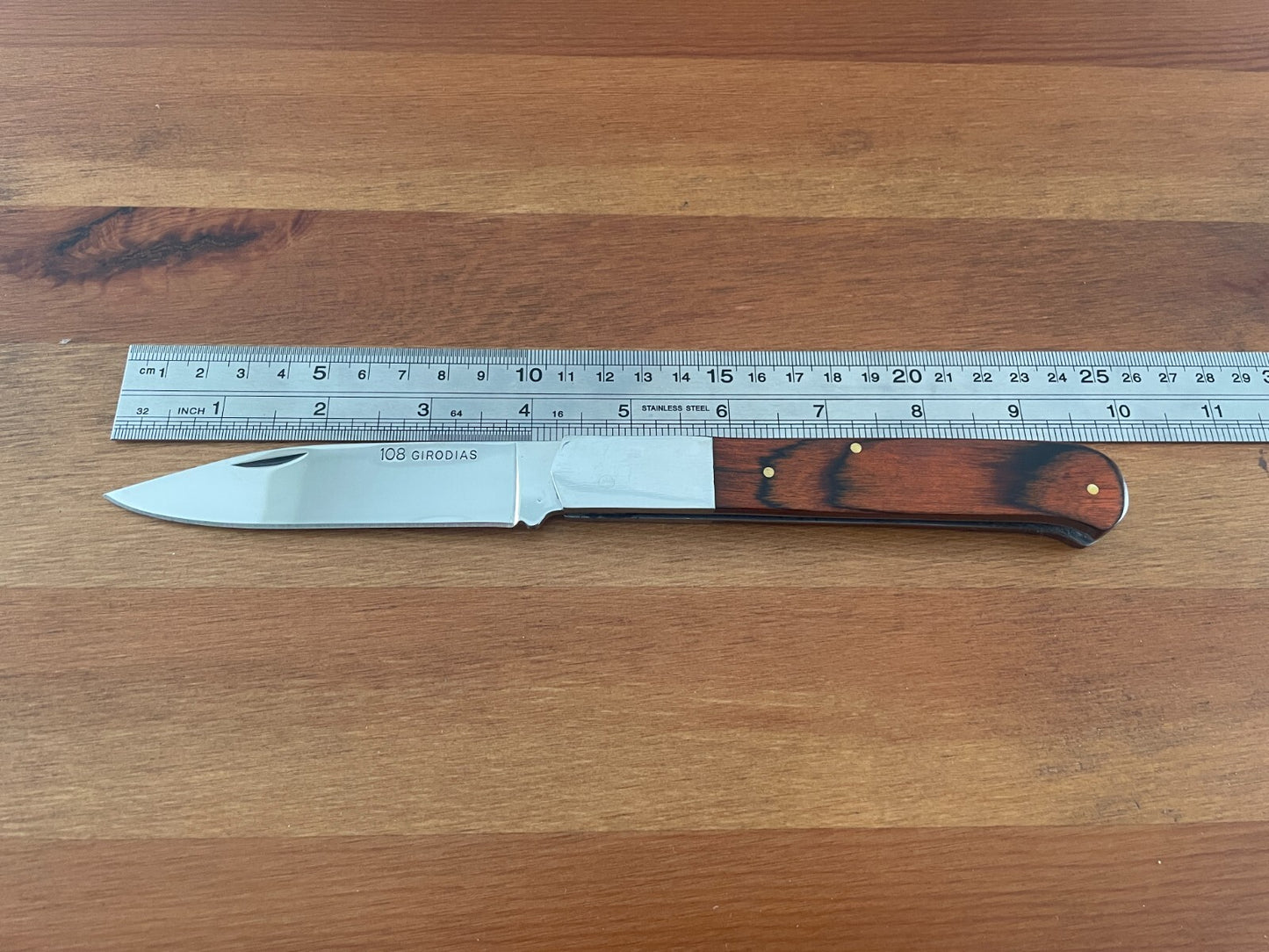 4.2" Cabritera Pocket Knife Spanish Navaja Red Stamina Wood Handle 108 Girodias