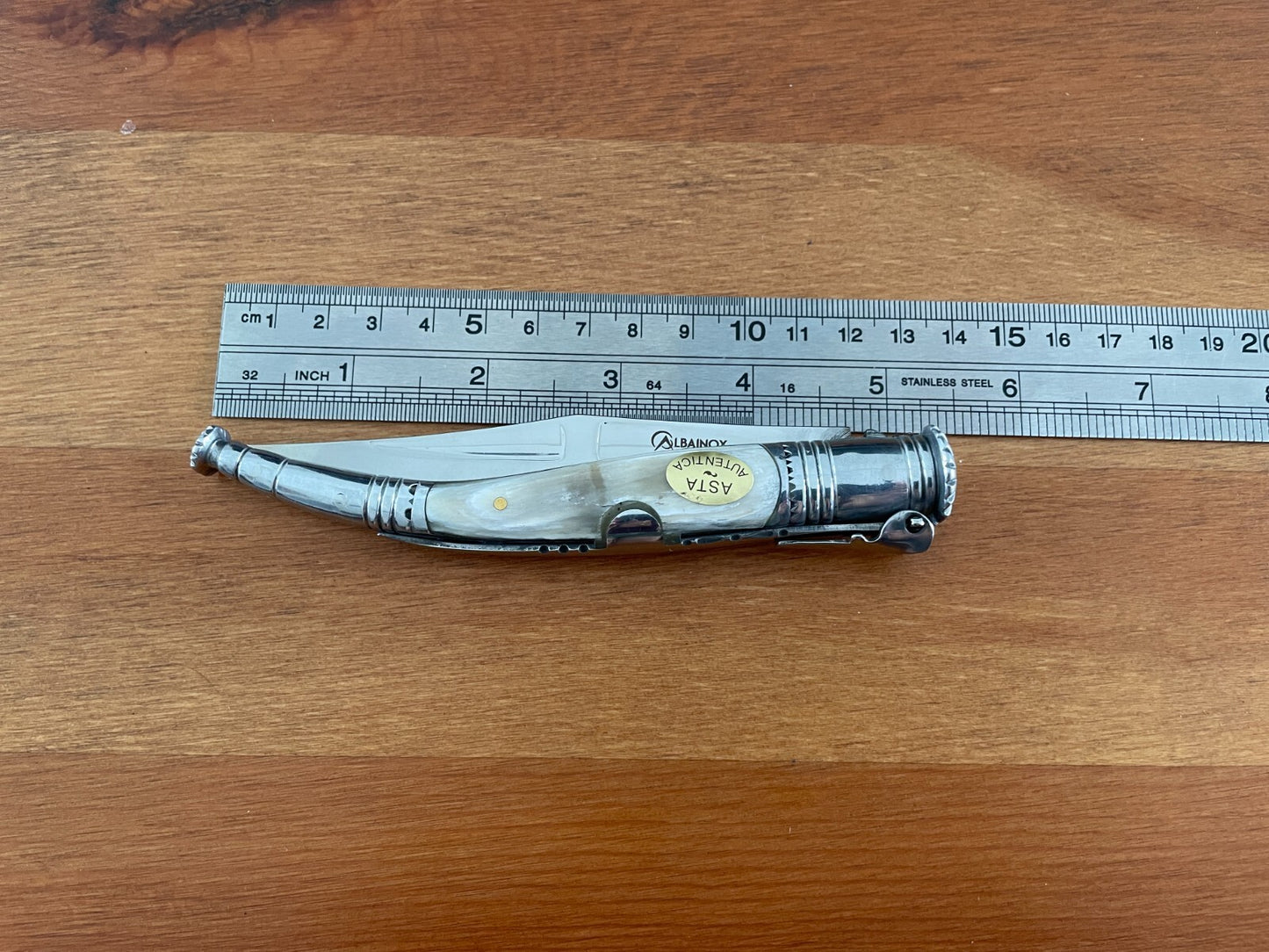 4.1” Spanish Navaja Serrana Folding Pocket Knife Bullhorn Handle - US Seller