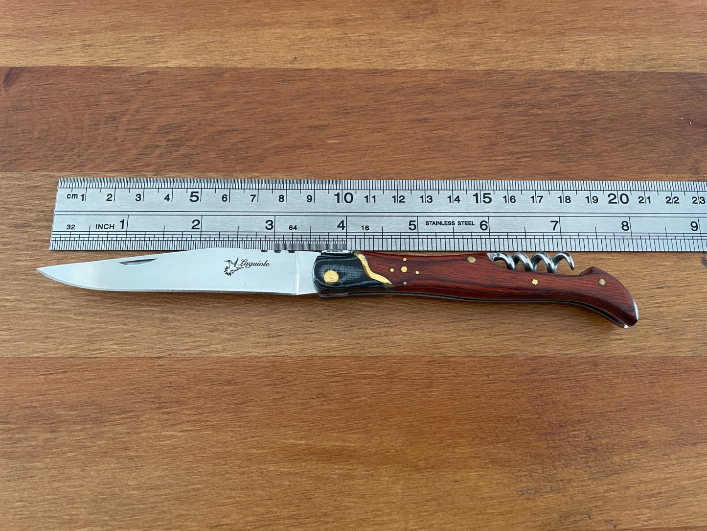 3.54” Navaja Laguiole Folding Pocket Knife Red Stamina/Mikarta Handle Corkscrew