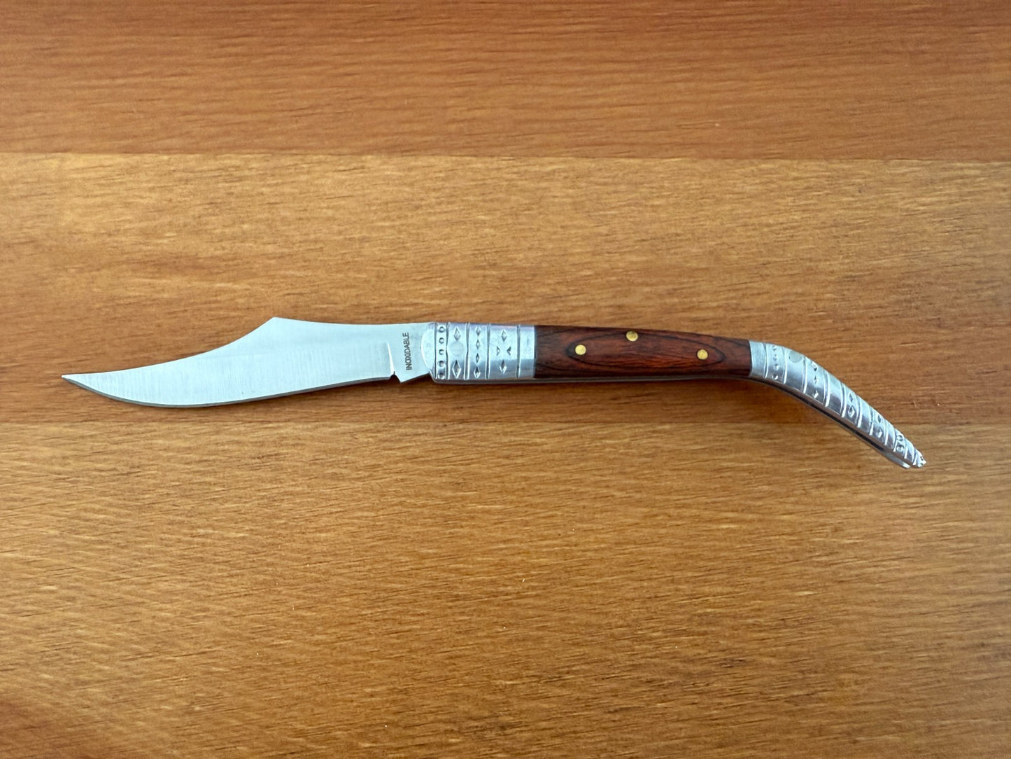 2.7" Arabian Style Folding Pocket Knife Red Wood Scales Spanish Navaja Slipjoint