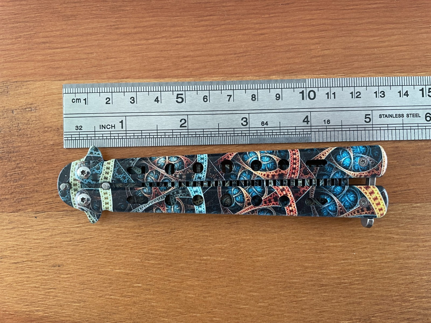 3.9" Steel Comb-style Trainer Dull 3D-printed Handle and Blade Clock Gear Design