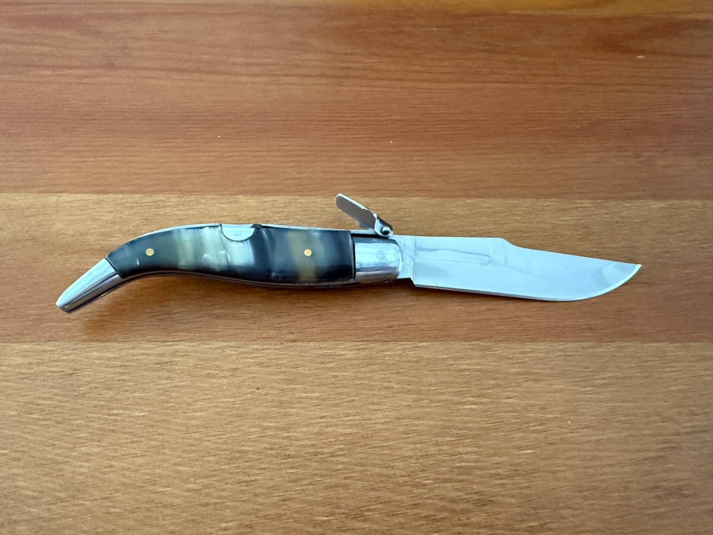 3.2" Spanish Navaja Teja Albacete Folding Pocket Knife Genuine Bull Horn Scales