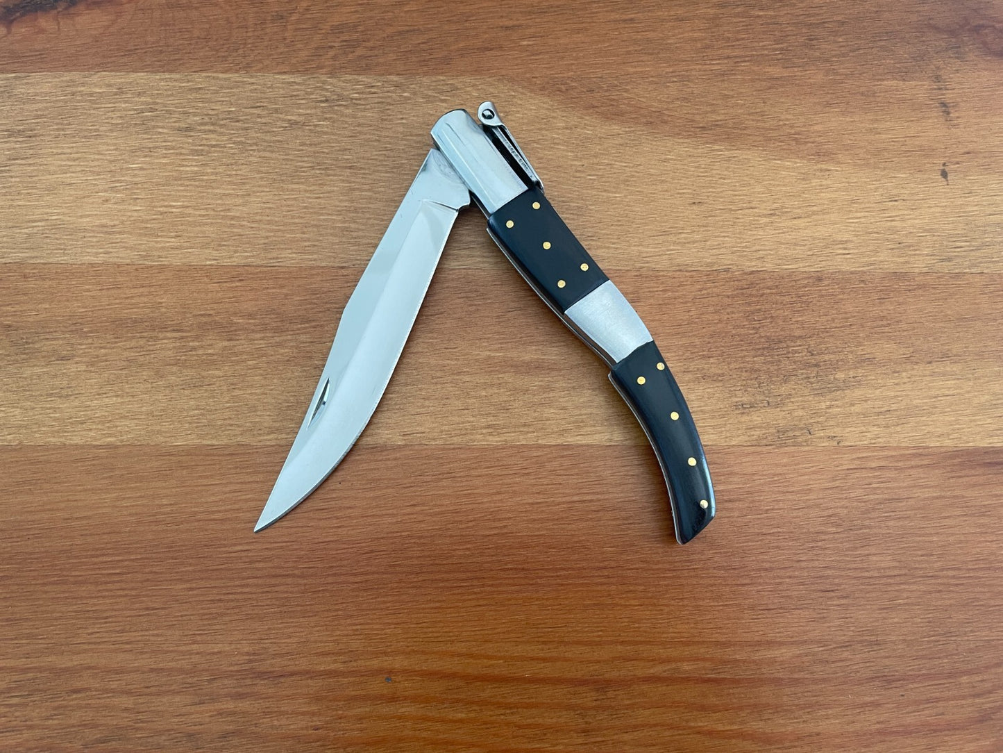 4.5" Arabian Style Navaja Folding Pocket Black Stamina Wood Scales From Spain