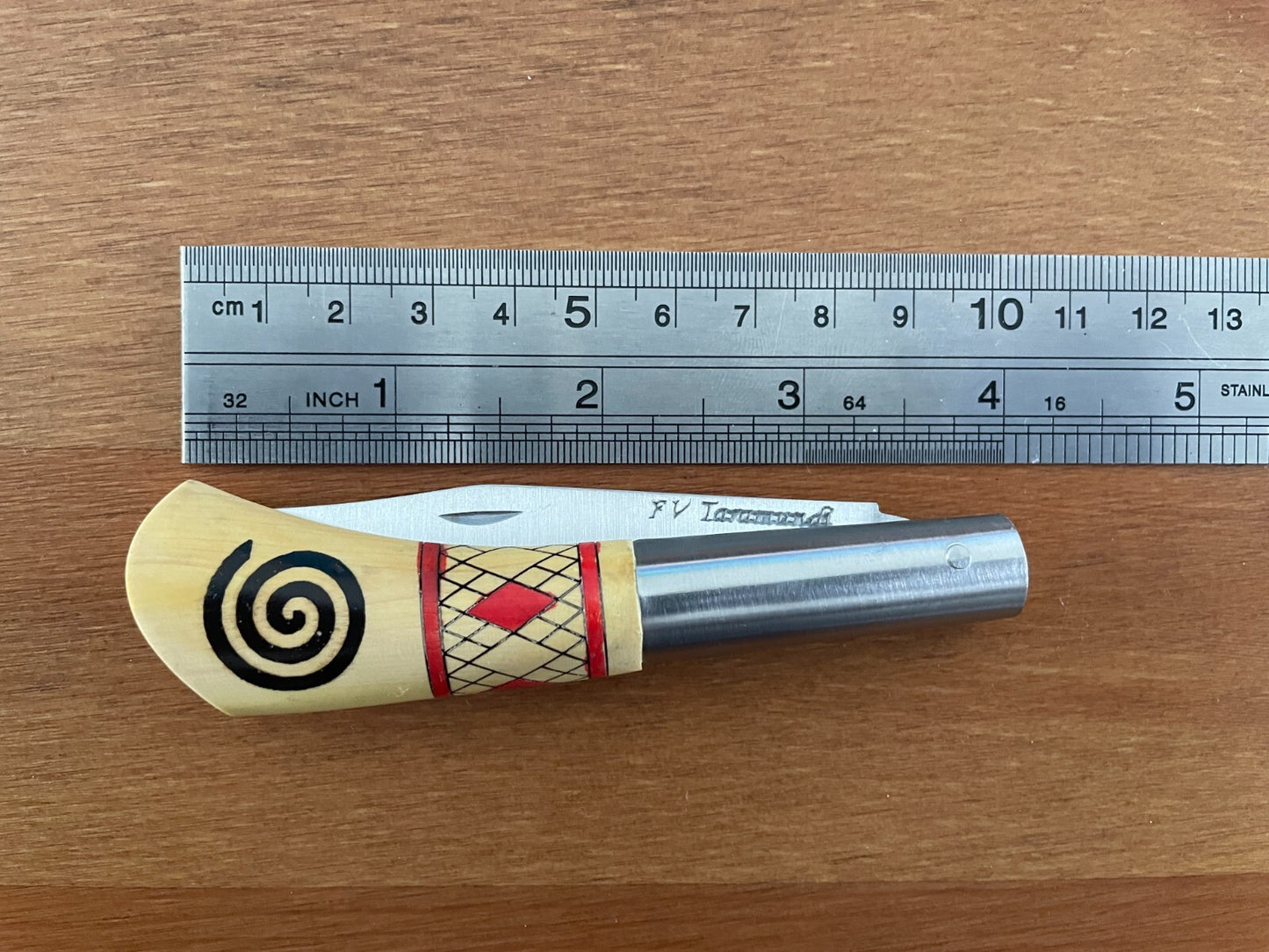 3.14" FV Taramundi Navaja Pocket Knife Made in Asturias Decorated Wood Handle