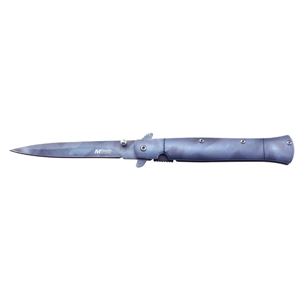 MTech 4" Embossed Finish Blade Spring Assisted Pocket Knife Aluminum Handle