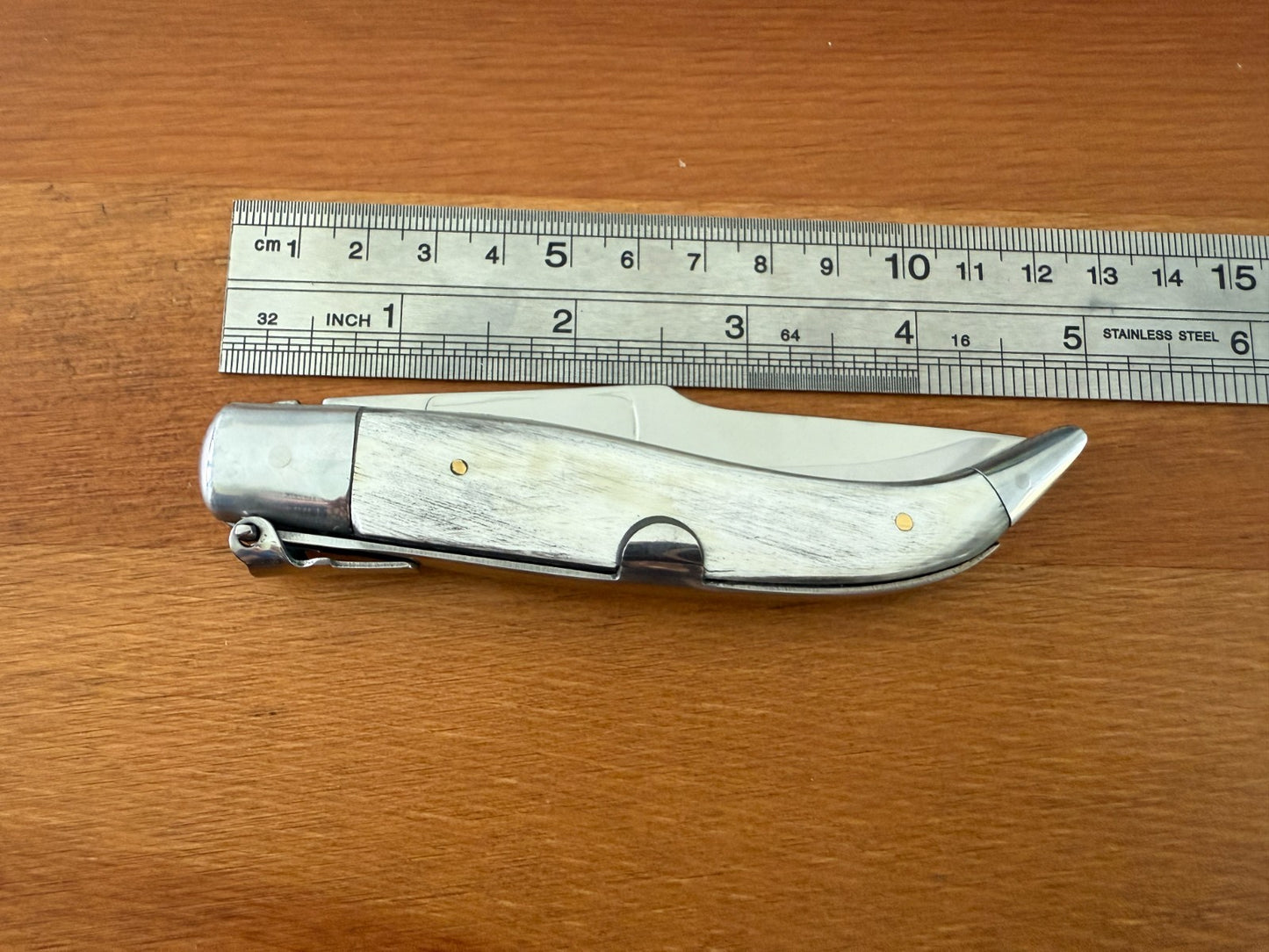 3.7" Spanish Navaja Teja Albacete Folding Pocket Knife Genuine Bull Horn Scales