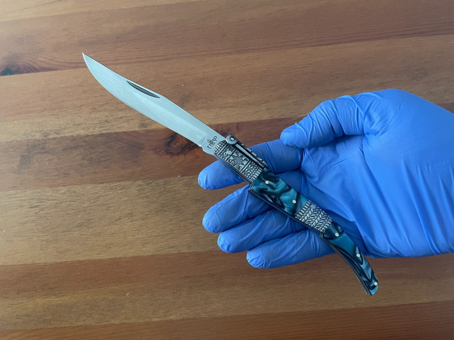 4.3" Arabian Style Navaja with Ratchet Pocket Knife Acrylic Scales From Spain