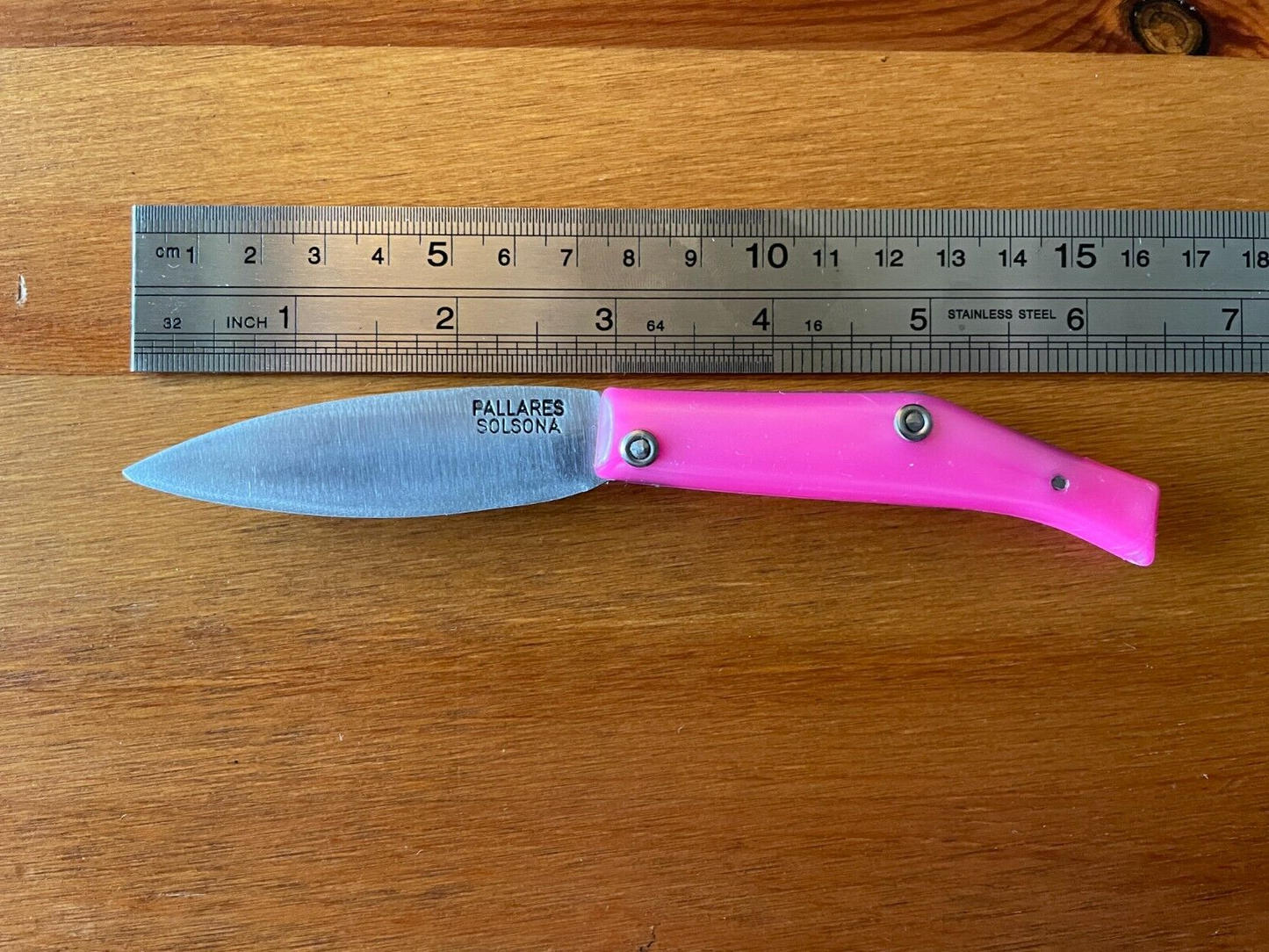 Pallares Solsona Pocket Knife Cabon Steel 2.76" / 7 cm Fuchsia from Spain New
