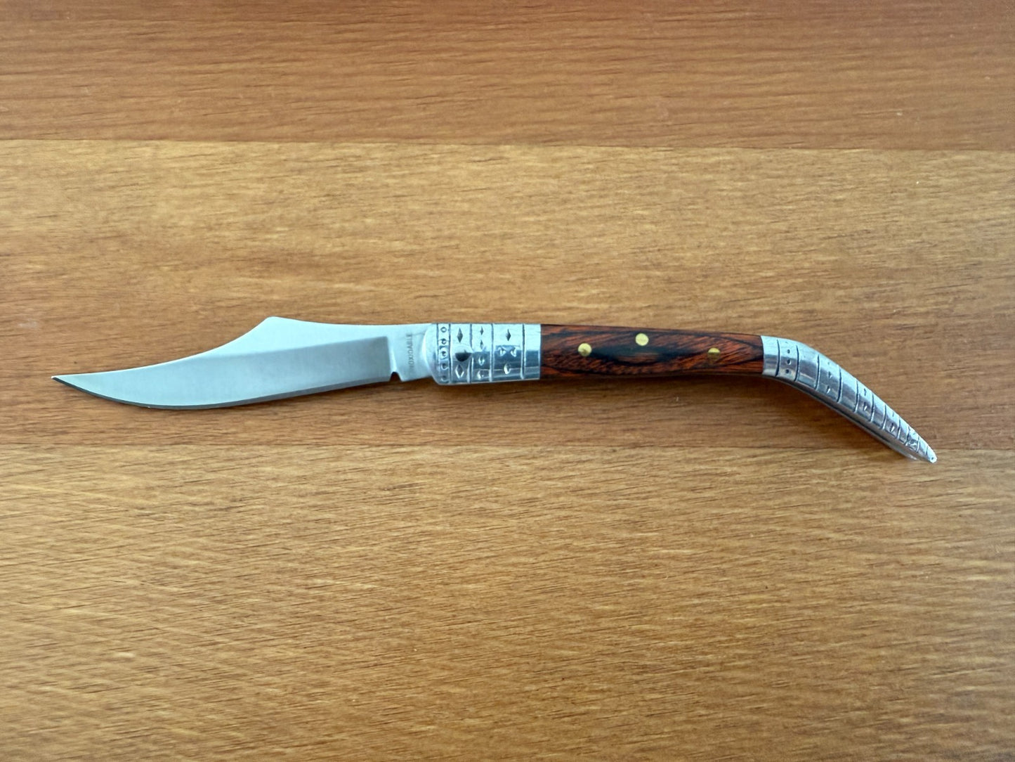 2.3" Arabian Style Folding Pocket Knife Red Wood Scales Spanish Navaja Slipjoint