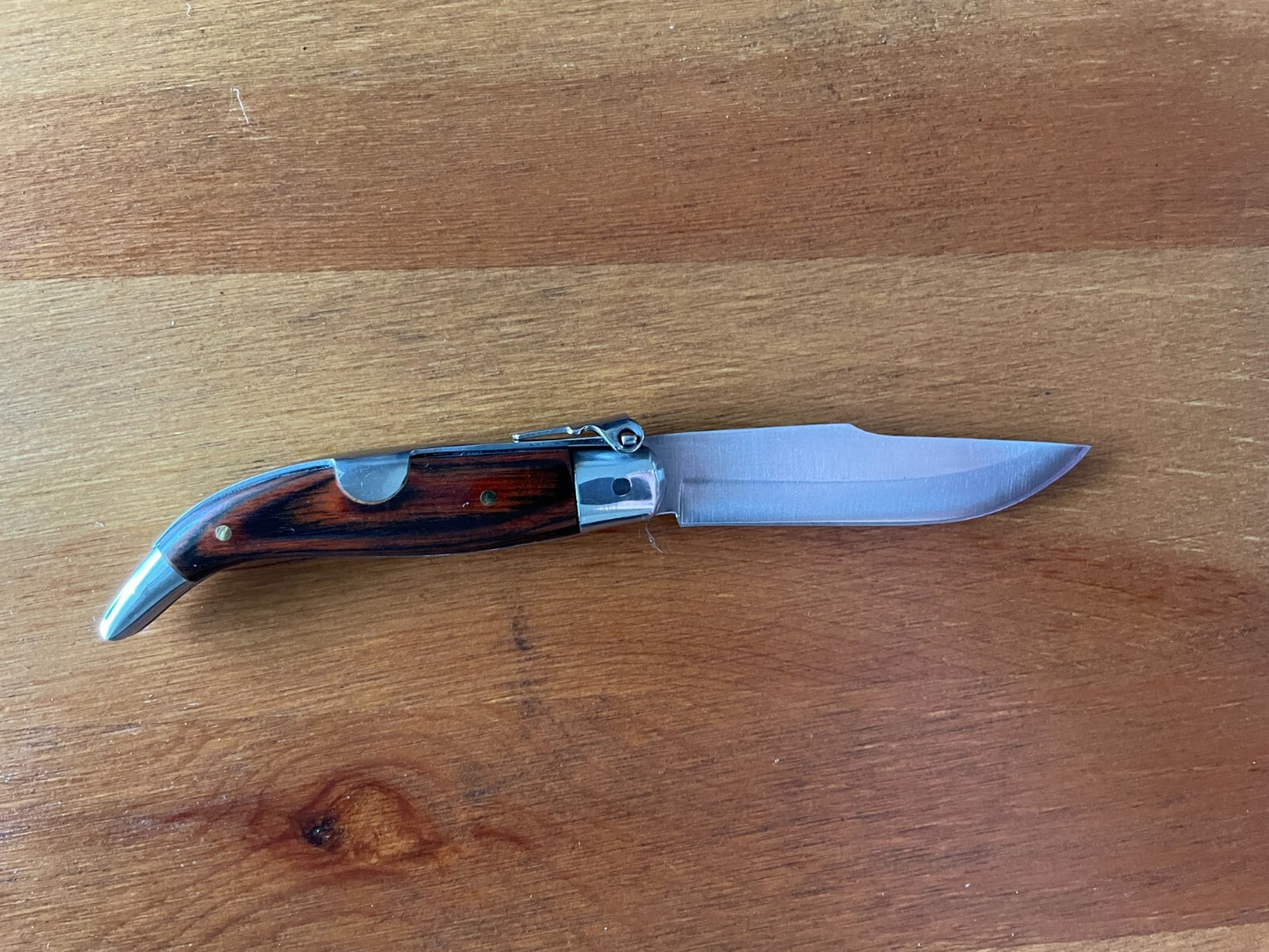 2.5” Spanish Navaja Teja Albacete Pocket Knife Red Wood Scales - USA Seller