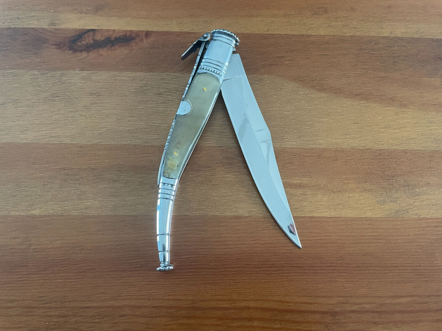 6” Spanish Navaja Serrana Folding Pocket Knife Bullhorn Handle - US Seller