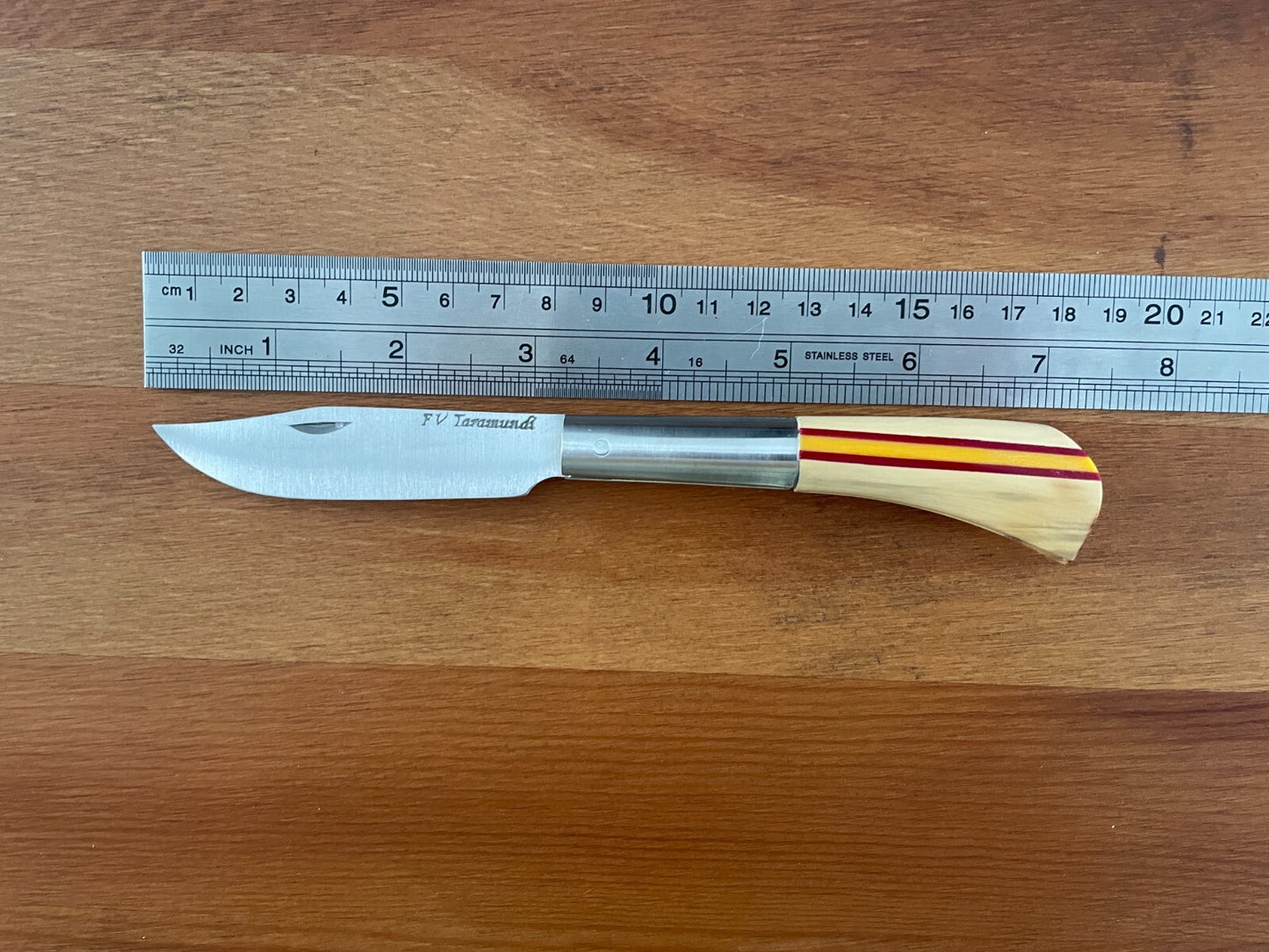3.14" FV Taramundi Navaja Pocket Knife Made in Asturias Wood Handle Spain Flag