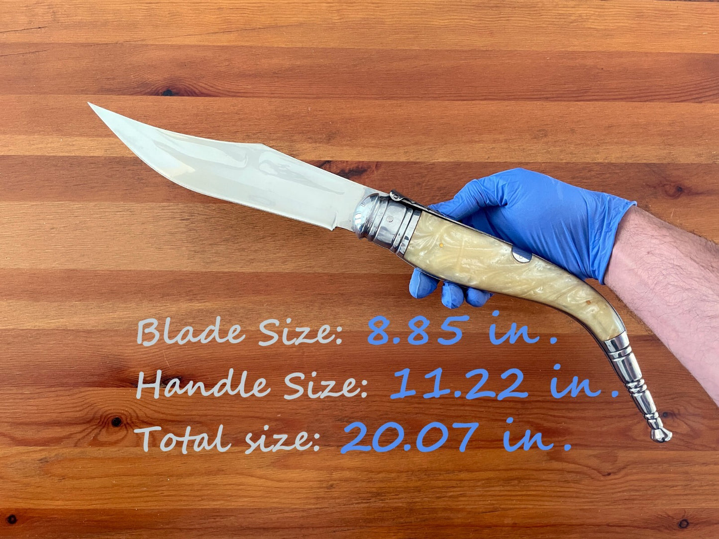 8.85" Giant Navaja Sevillana Folding Pocket Knife Nacre Imitation Handle Ratchet