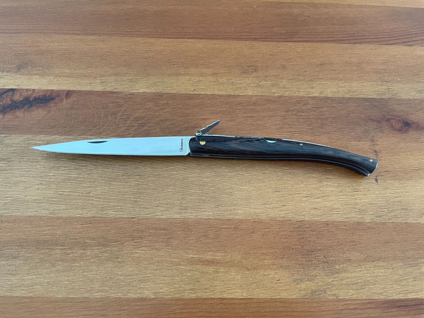 4.7 in. Estilete Spanish Navaja Pocket Knife Wenge Wood Handle From Spain