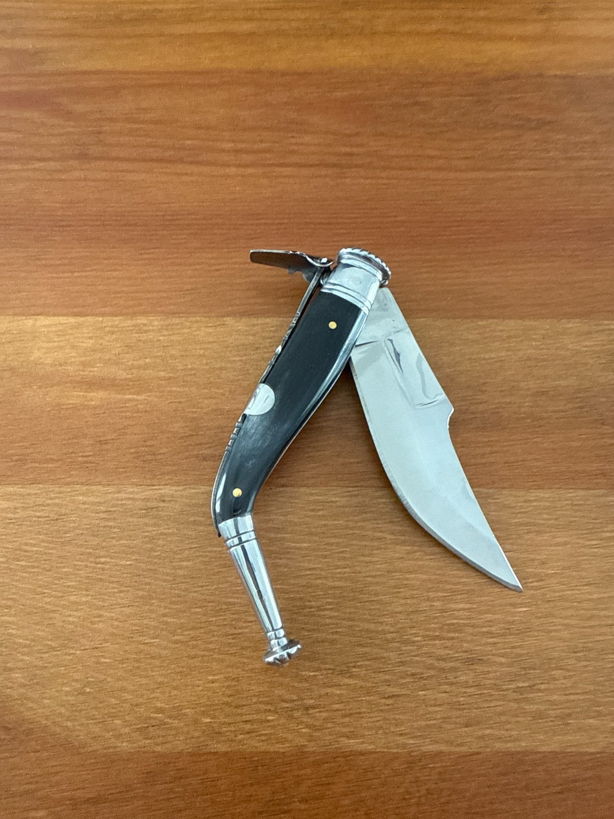 3.3" Navaja Jerezana Pocket Knife Bullhorn Scales with Ratchet From Spain