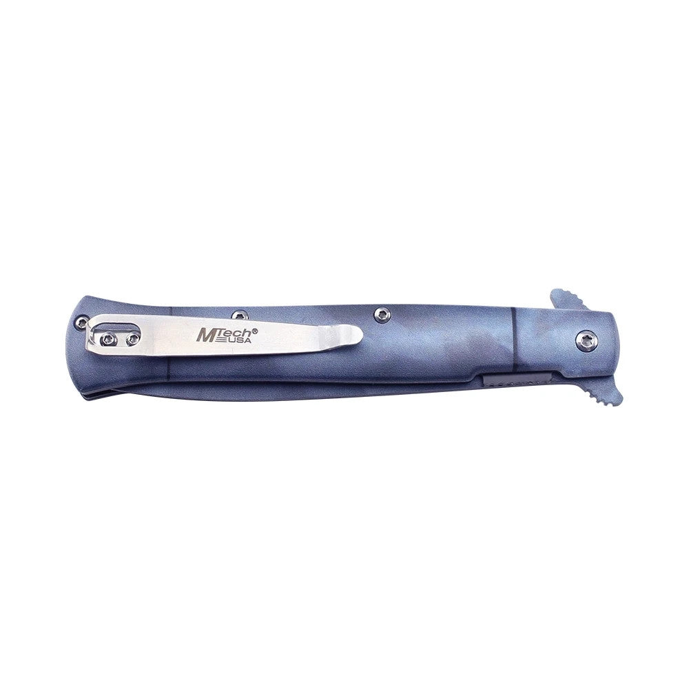 MTech 4" Embossed Finish Blade Spring Assisted Pocket Knife Aluminum Handle