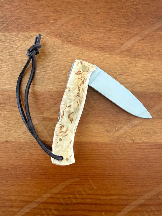 3.15” Joker Artica Bushcraft Folding Knife (Curly Birch Handle) Handmade Spain