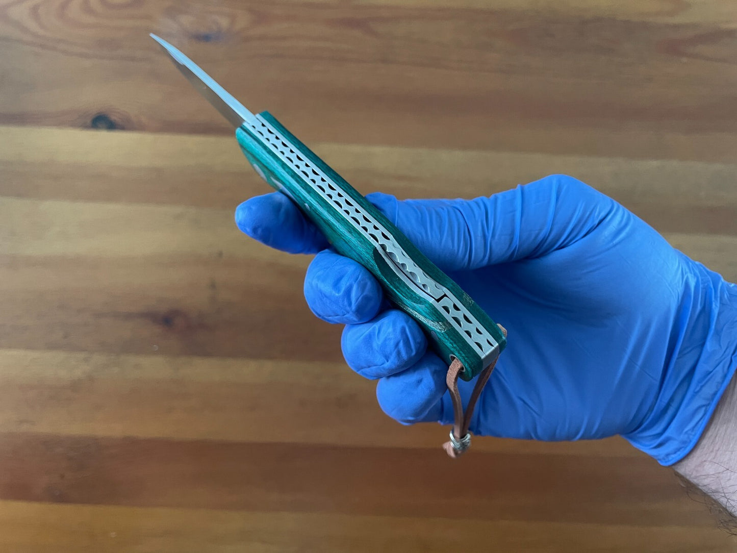 3.15" Stainless Steel Spanish Navaja Pocket Knife Green Stamina Wood Scales