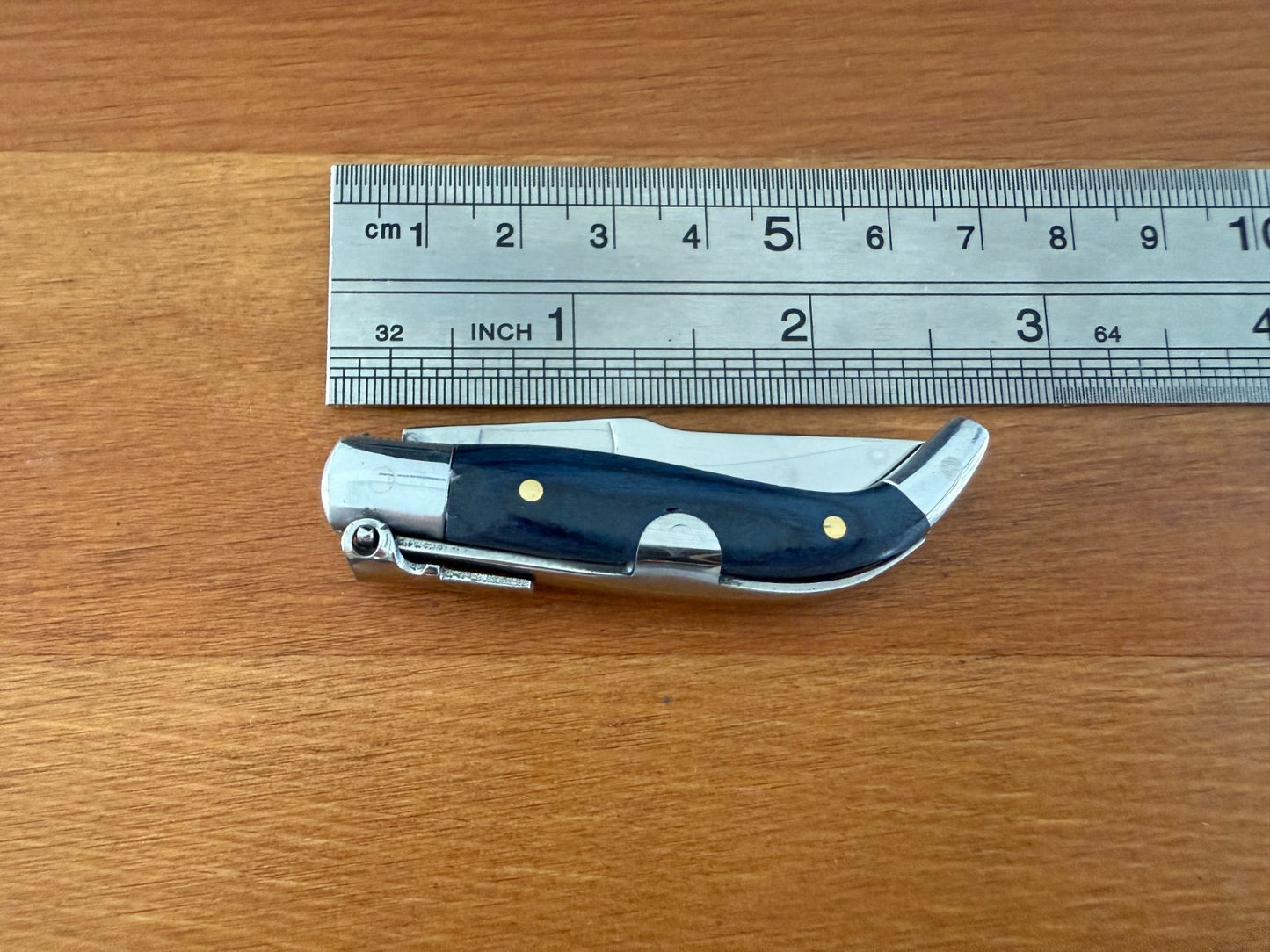 2” Spanish Navaja Teja Albacete Pocket Knife Blue Stamina Wood Scales From Spain