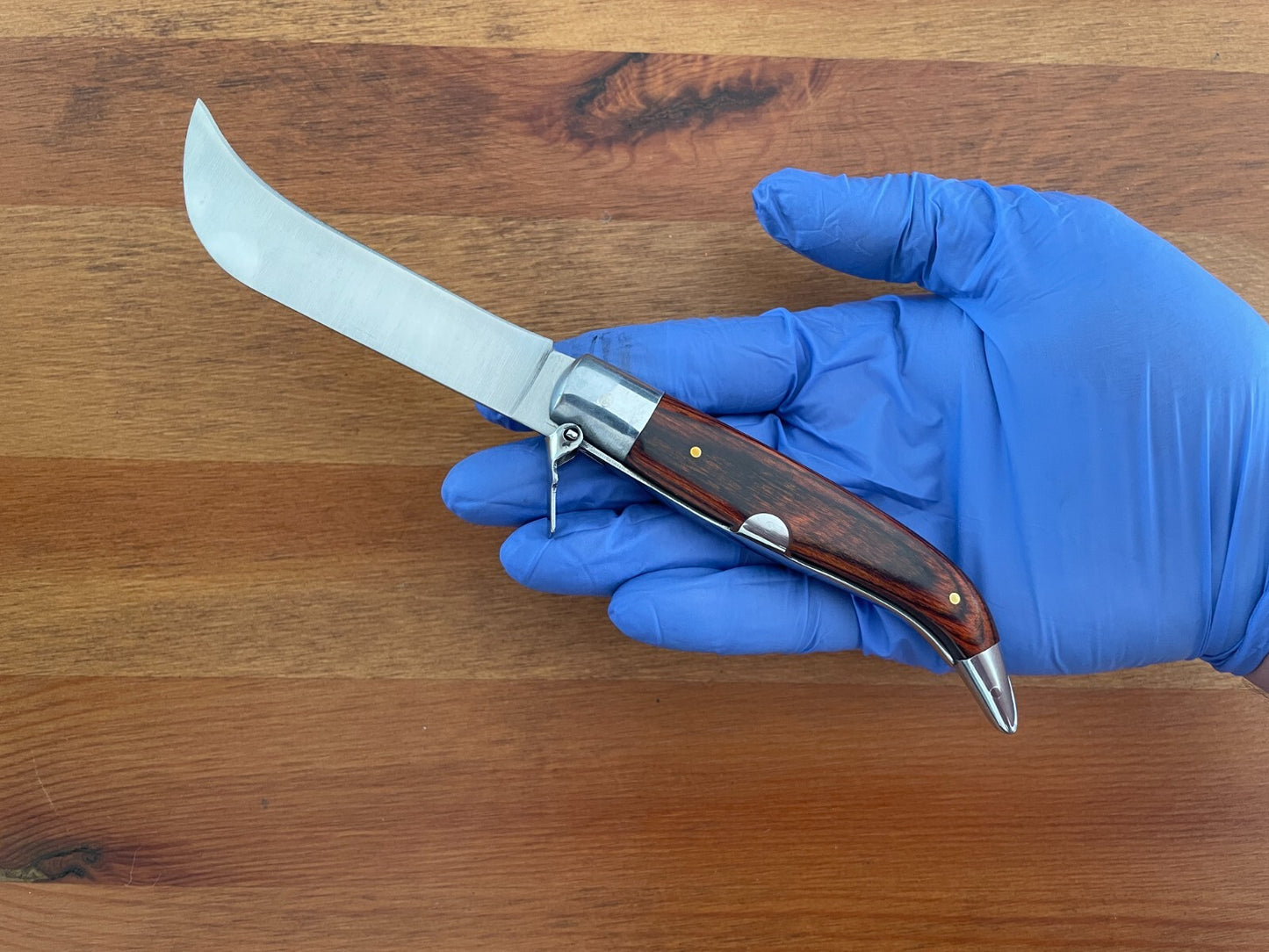 3.7" Hawkbill Skinning Tranchete Spanish Navaja Teja Pocket Knife Stainless