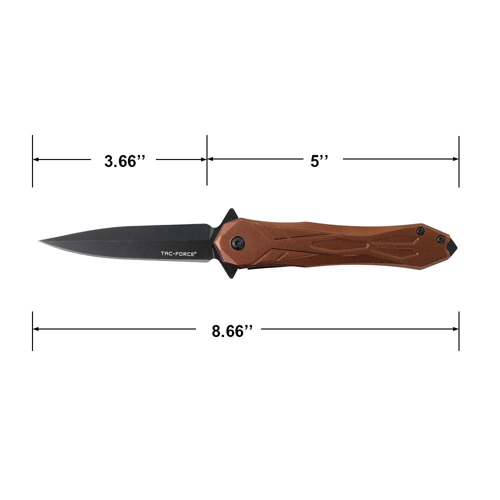 Tac-Force Spring Assisted Knife 3.66" 3Cr13 Spear Point Blade Glass Breaker