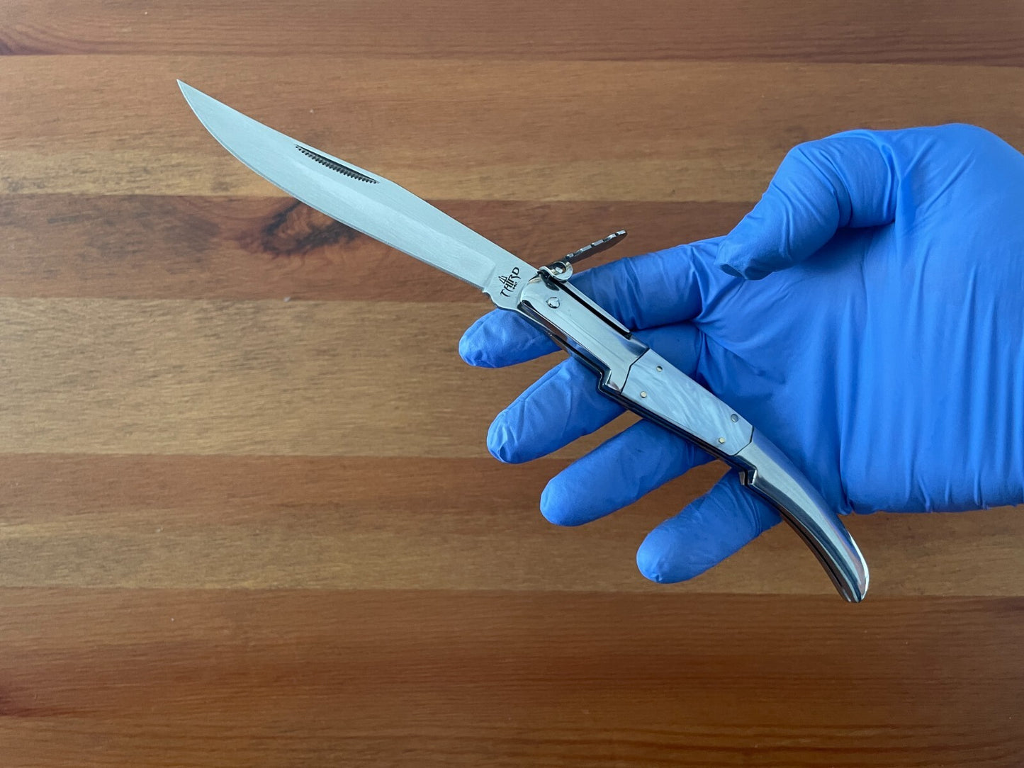 4.3" Arabian Style Navaja with Ratchet Pocket Knife Pearl Silk Model From Spain