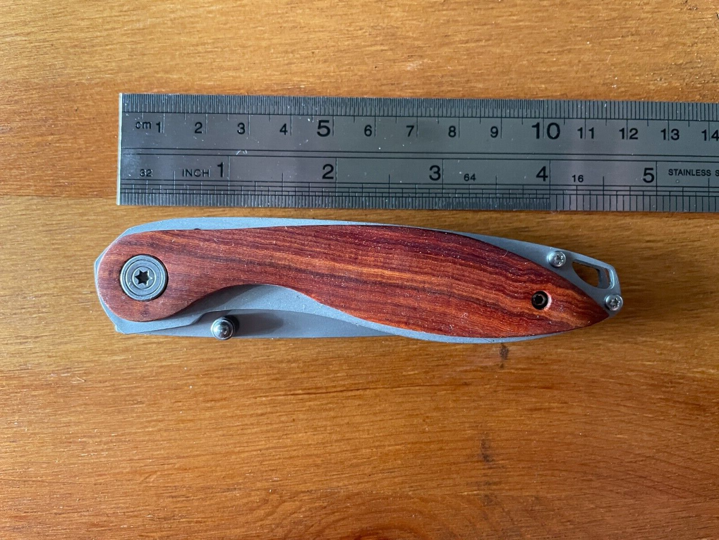 Spanish Navaja 3.14" Tactical Pocket Knife Stainless 3CR13 Brown Wood US Seller
