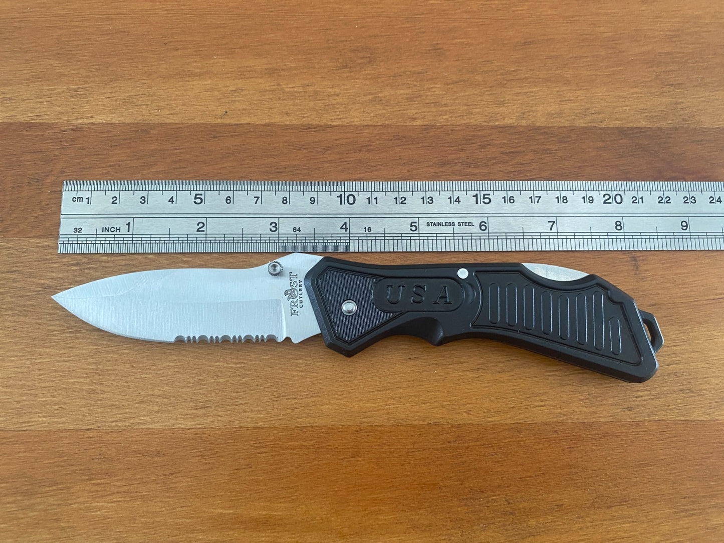 3.5" Blade Frost Cutlery Black Buckshot Tactical Folding Knife mfg 18-285B