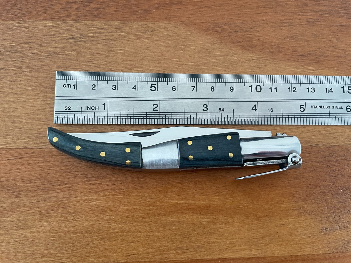 4” Arabian Folding Pocket Knife Blue Wood and Steel Handle Navaja Made in Spain