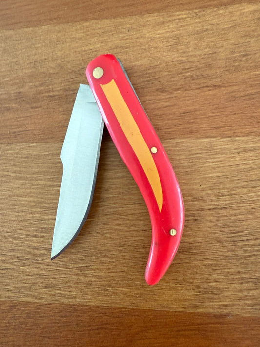 2.76" 440 Stainless Steel Blade Pocket Knife ABS Handle Spanish Flag Colors