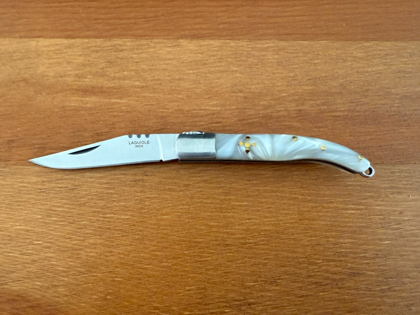 2.4” Stainless Steel Blade Navaja Laguiole Inox Nacre/Mother of Pearl Imitation