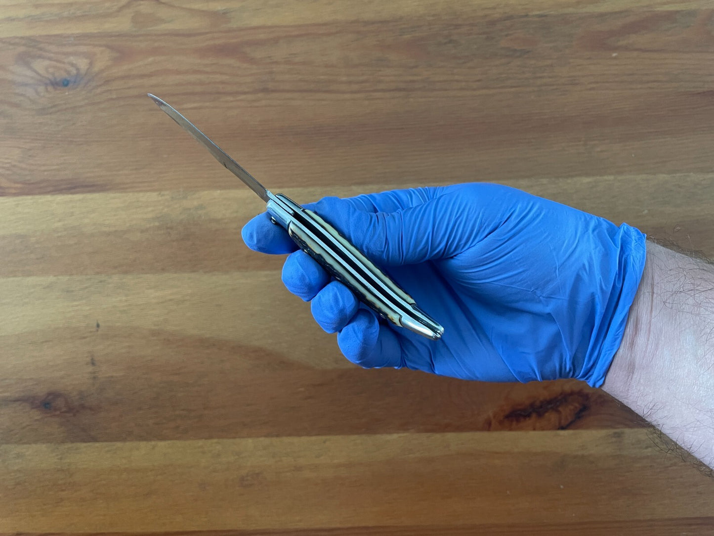 2.6" Stainless Spanish Navaja Teja Deer Antler Imitation Scales Billet Lock