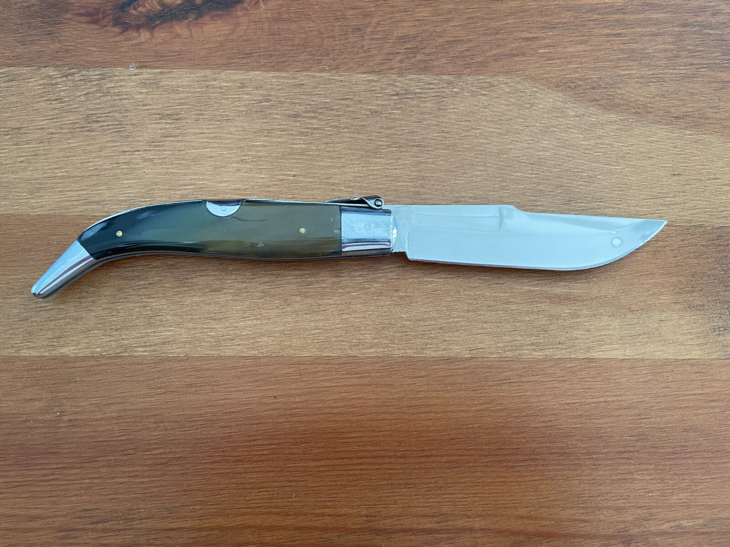 4.3" Spanish Navaja Teja Pocket Knife Real Bull Horn Scales - USA Seller