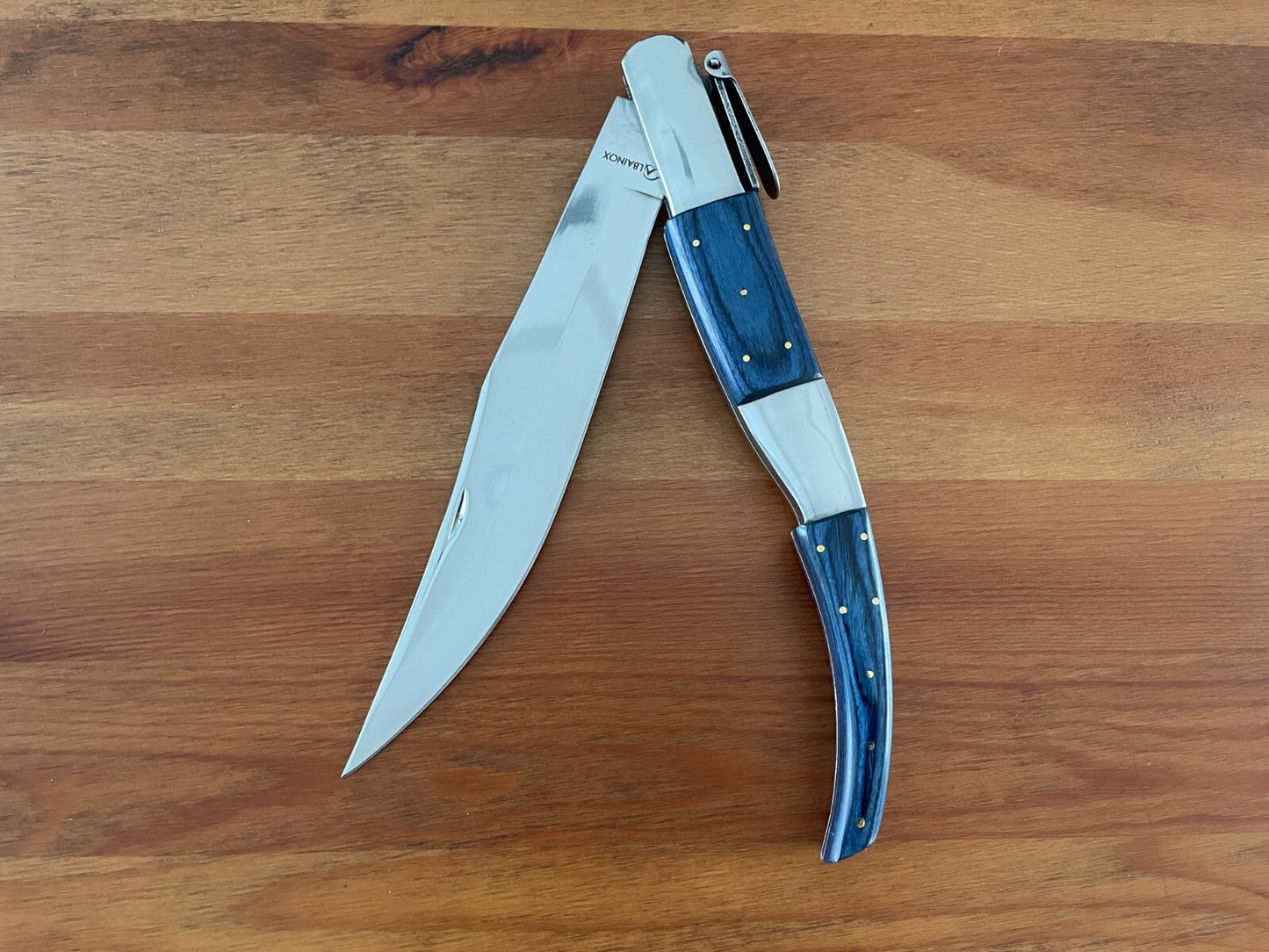 8.5" Arabian Style Navaja Folding Pocket Long Knife Blue Scales From Spain