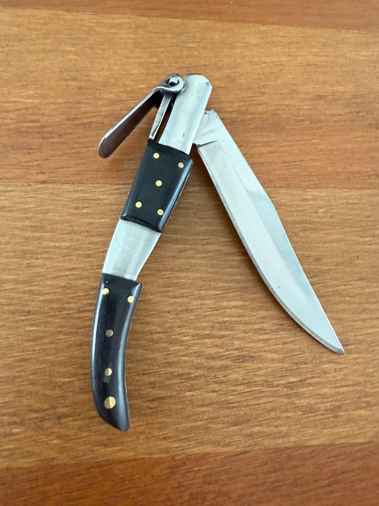 2.75” Arabian Style Navaja Folding Pocket Knife Black Stamina Wood Steel Handle