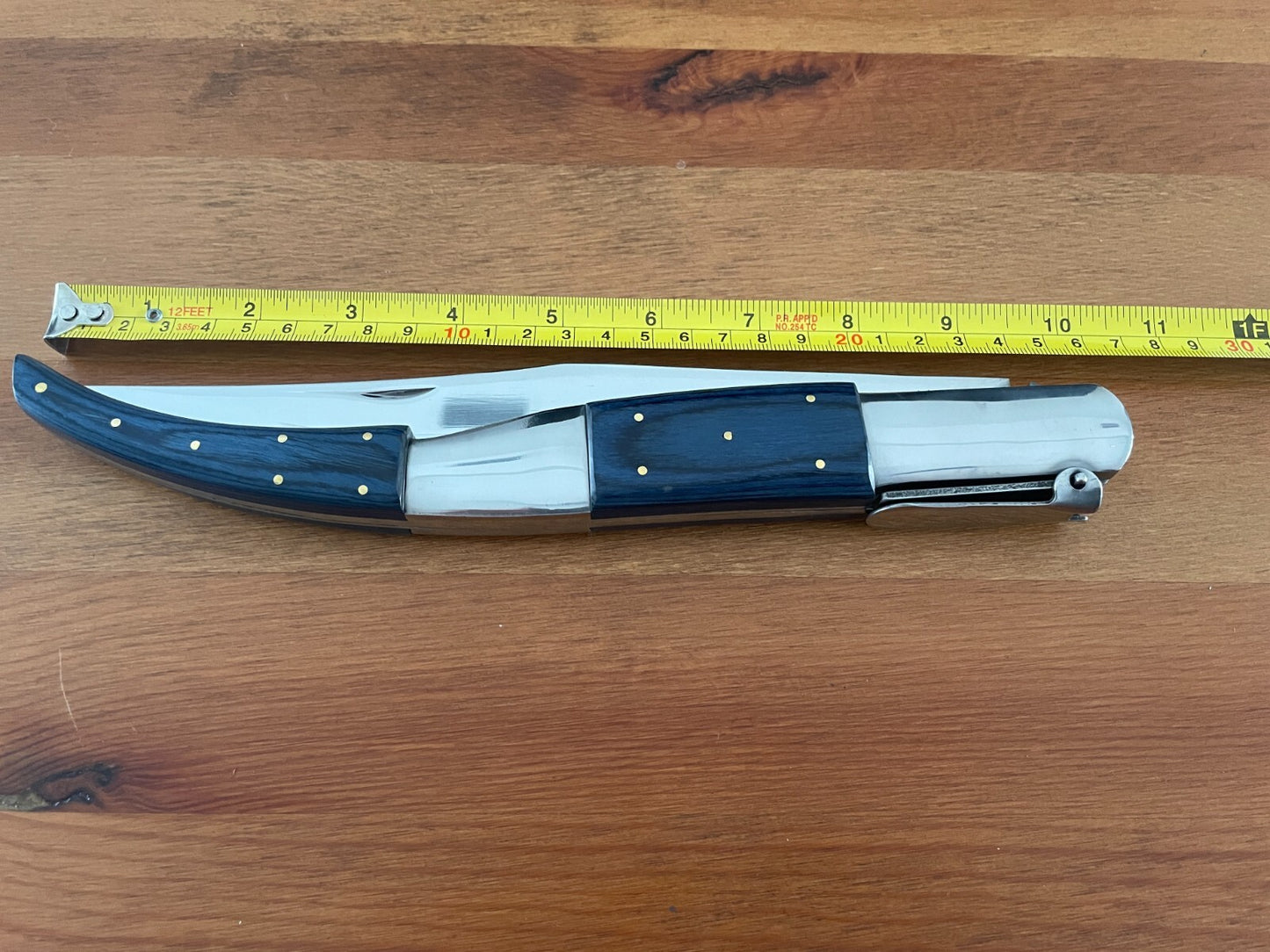 8.5" Arabian Style Navaja Folding Pocket Long Knife Blue Scales From Spain