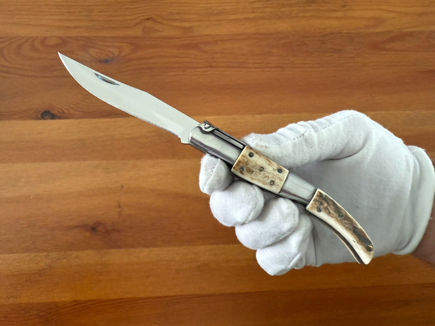 3.34" Arabian Folding Pocket Knife Deer Antler Scales w/ Ratchet Made in Spain