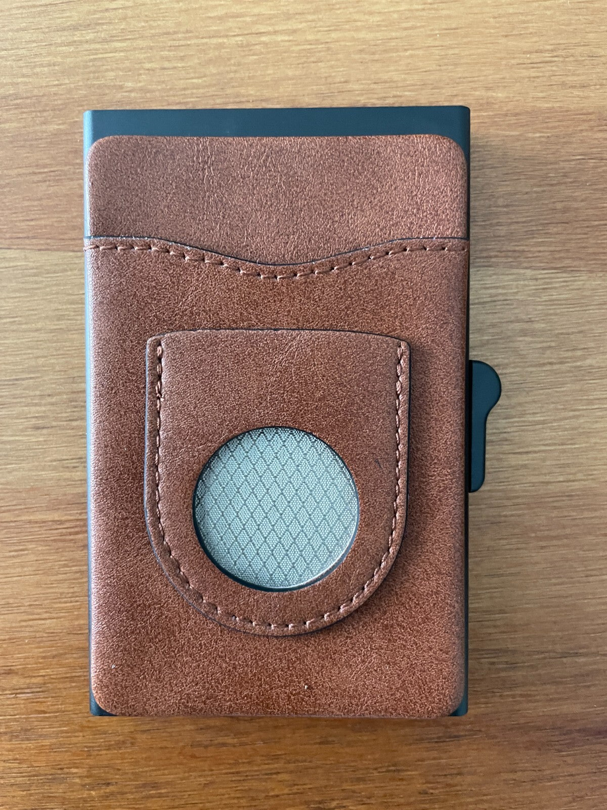 Pop Up Airtag Wallet Leather Card Holder Aluminum This is The Way Mandalorian