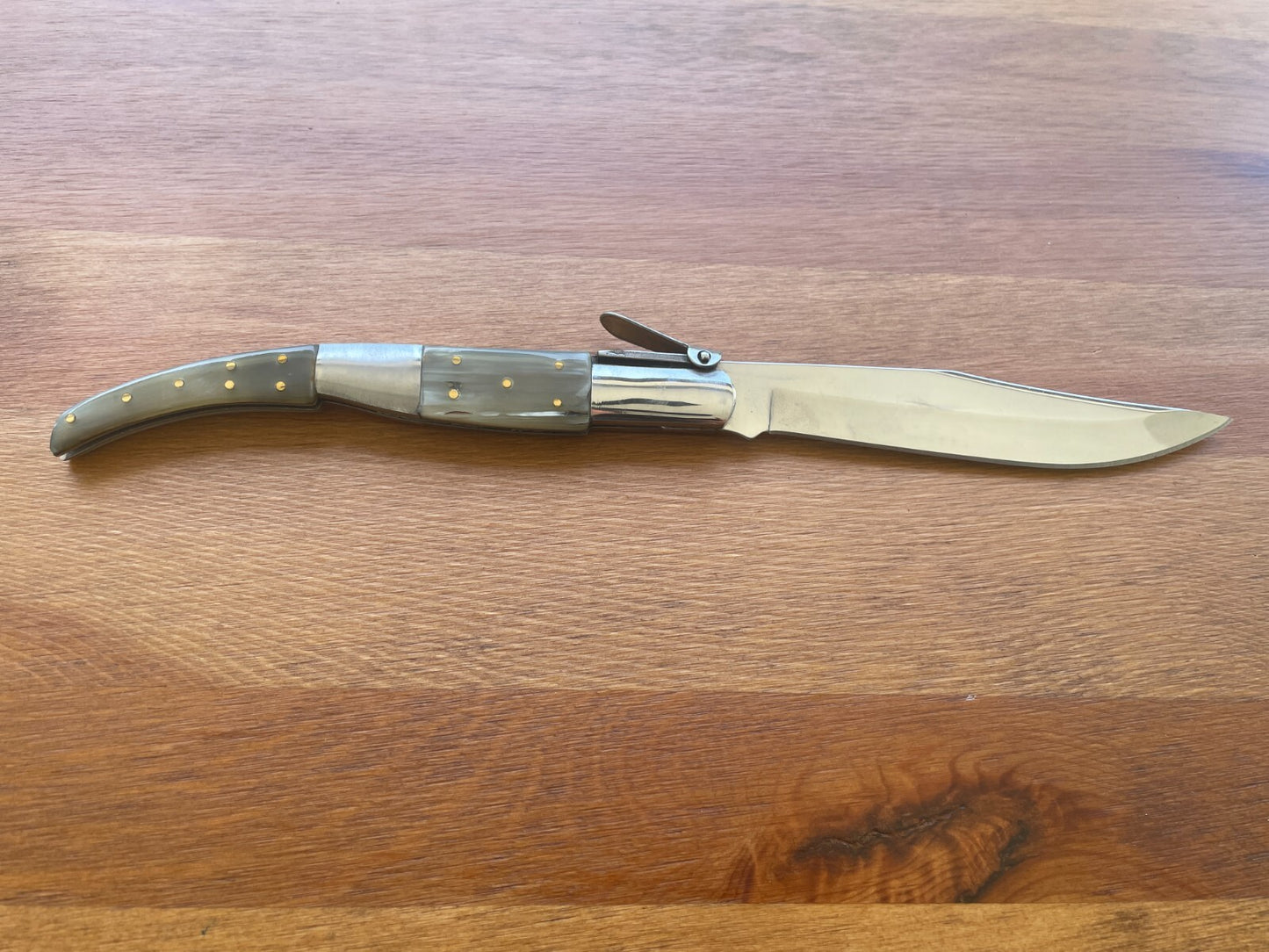 5.11" Arabian Style Navaja Folding Knife Bull Horn Scales w/ Ratchet From Spain