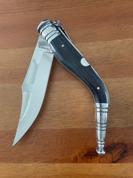 5.5" Spanish Navaja Sevillana Pocket Knife Blue Stamina Wood Scales with Ratchet