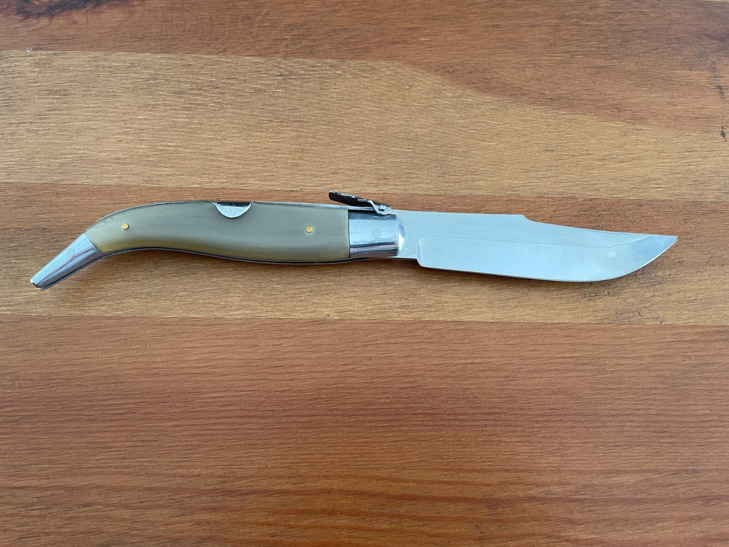 4.5” Spanish Navaja Teja Albacete Inox Pocket Knife Genuine Bull Horn Scales