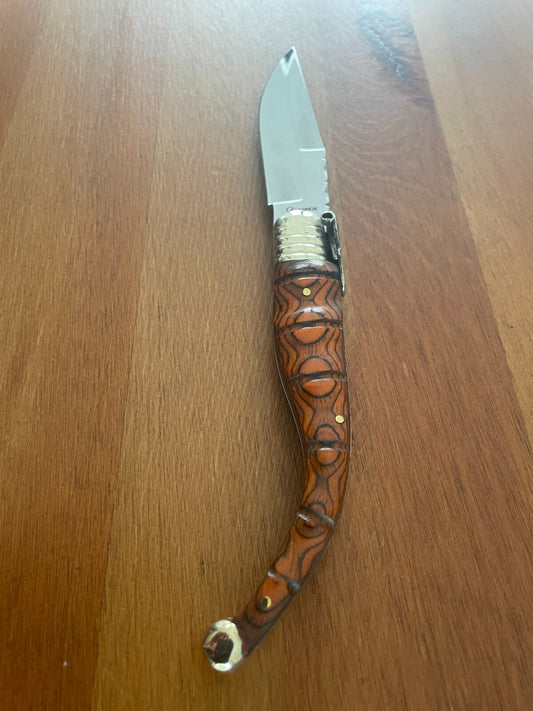 3.66" Luxury Navaja Pocket Knife Red Stamina / Alpaca Beautiful Handle Design