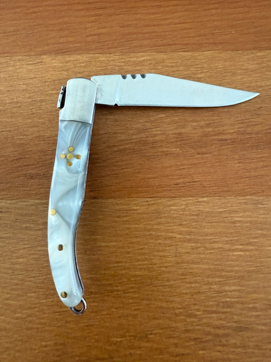 2.4” Stainless Steel Blade Navaja Laguiole Inox Nacre/Mother of Pearl Imitation
