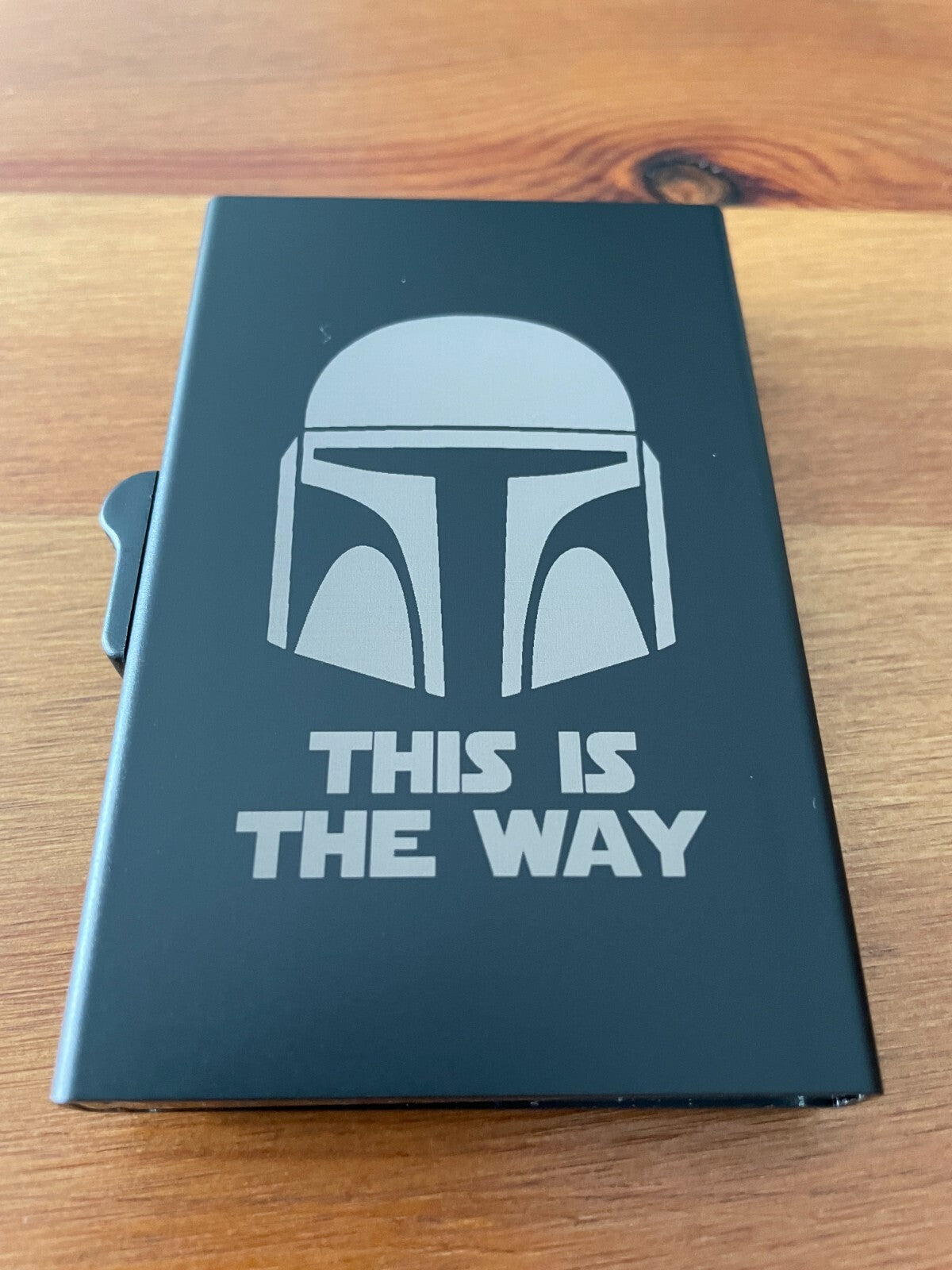 Pop Up Airtag Wallet Leather Card Holder Aluminum This is The Way Mandalorian