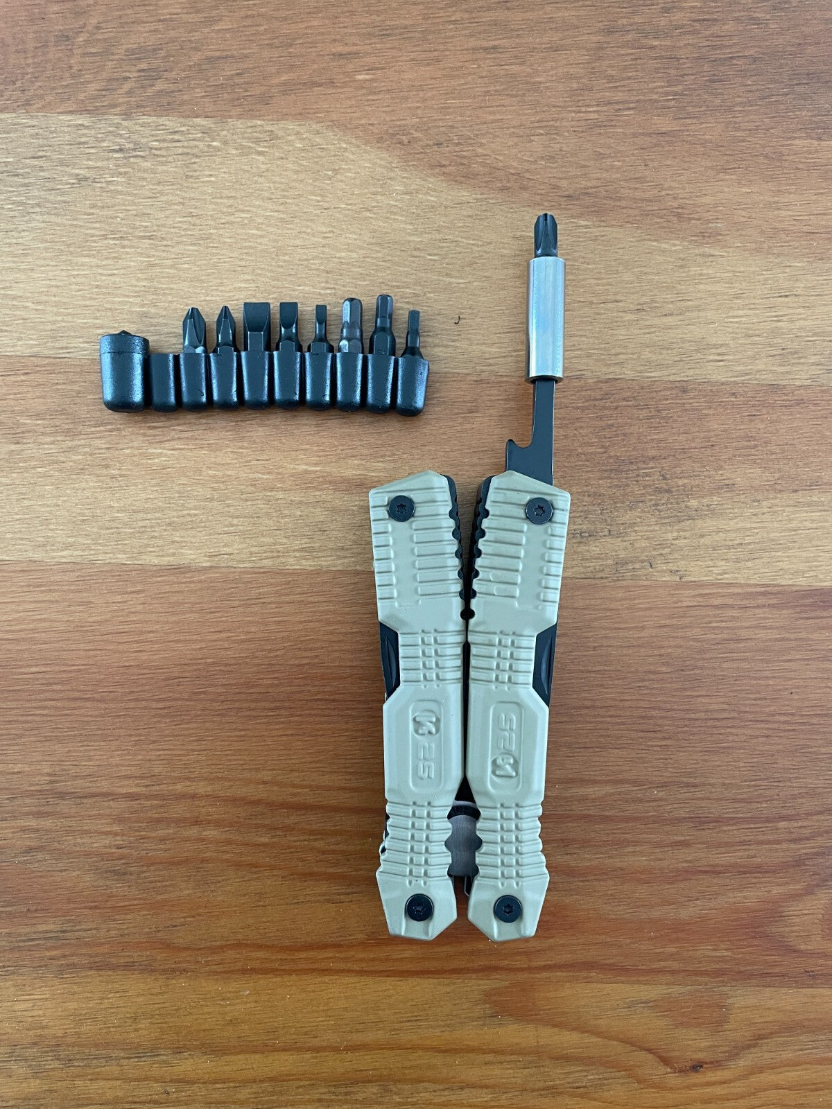 K25 Tactical Multi-Tool Pliers with Sheath and Various Screwdriver Bits