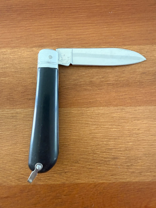 3.14" Pocket Knife Sword Point Black ABS Handle Sailor / Marinera Navaja Spain