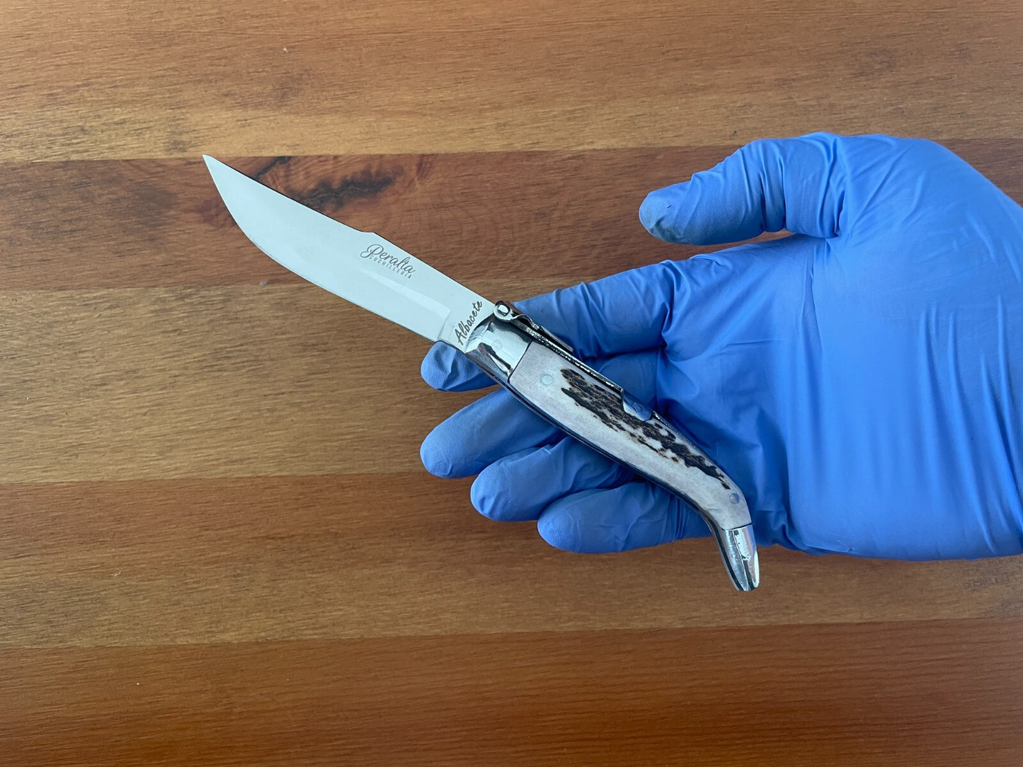 3.35” Spanish Navaja Pocket Knife Genuine Deer Antler Scales Handcrafted Spain