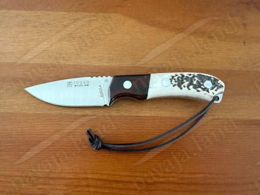 Joker Aguila Bushcraft Knife 3.34” MOVA Blade Deer Horn & Rosewood Handle